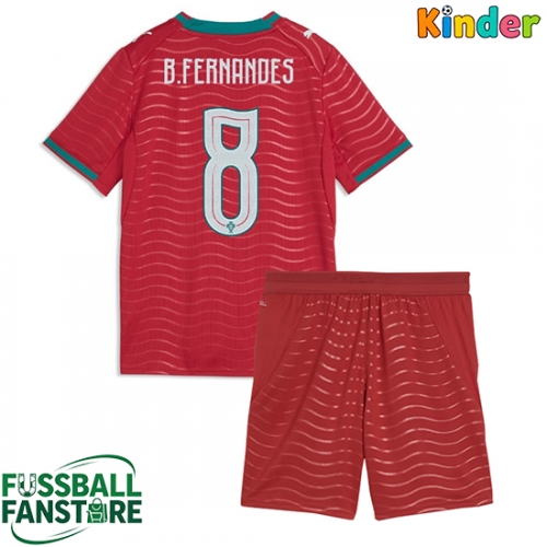 Portugal Bruno Fernandes #8 Replik Heimtrikot Kinder WM 2026 Kurzarm (+ Kurze Hosen)